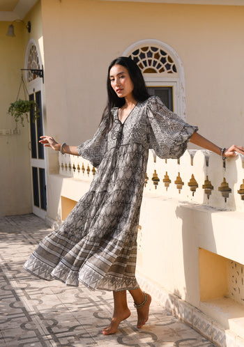 Jasmine Midi Dress ~ Charcoal