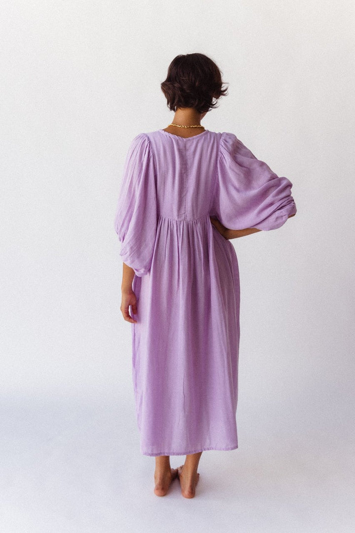 Kyra Midi Dress ~ Lilac Gauze