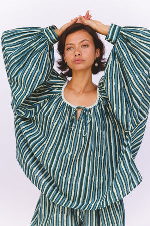 Ria Blouse ~ Cyan Candy