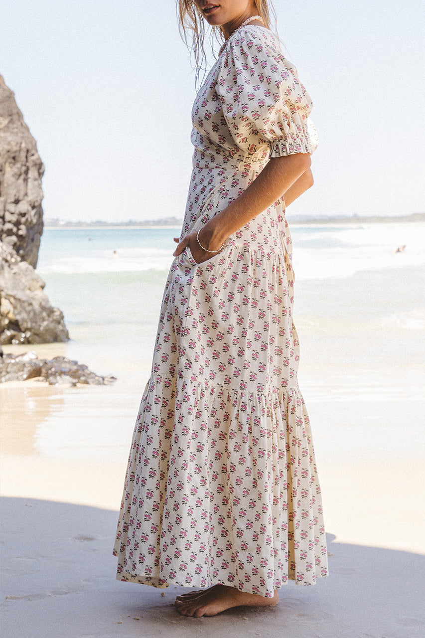 Zuri Wrap Dress ~ Peony