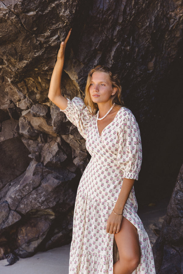 Zuri Wrap Dress ~ Peony