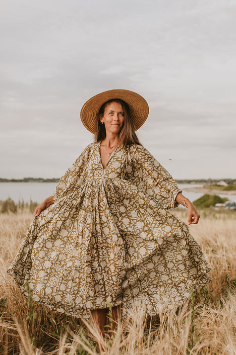 Kyra Midi Dress ~ Olive