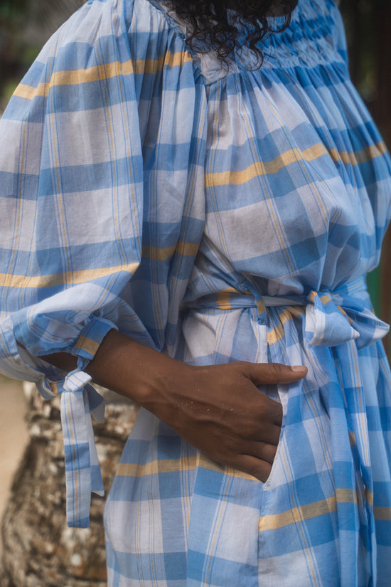 Freya Dress ~ Periwinkle Blue Plaid